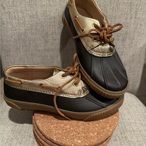 Michael Kors Gold and Black Women's Rain Shoes